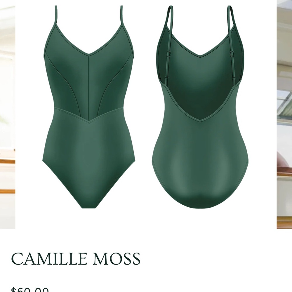 Nwt Danse de Paris green camille leotard chm